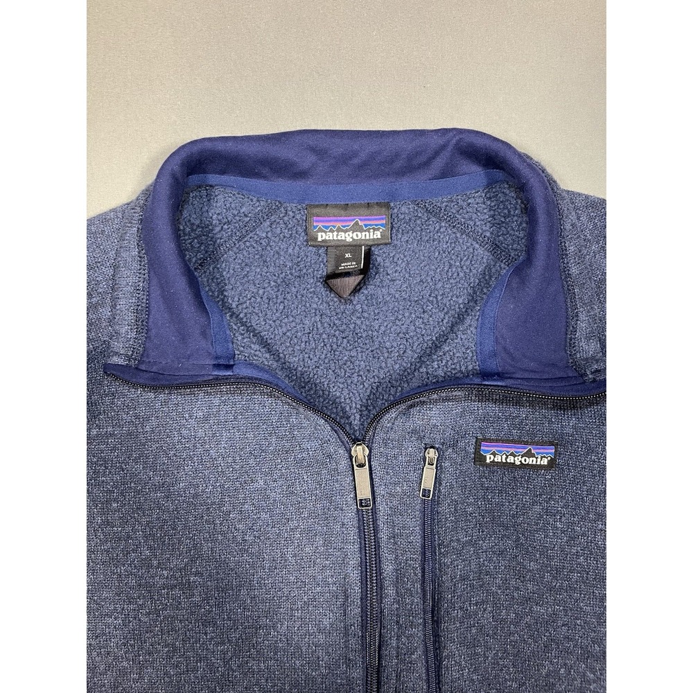 Patagonia Better Sweater Jacket Features A Knit Exterior with Heathered Blue XL - Picture 2 of 7